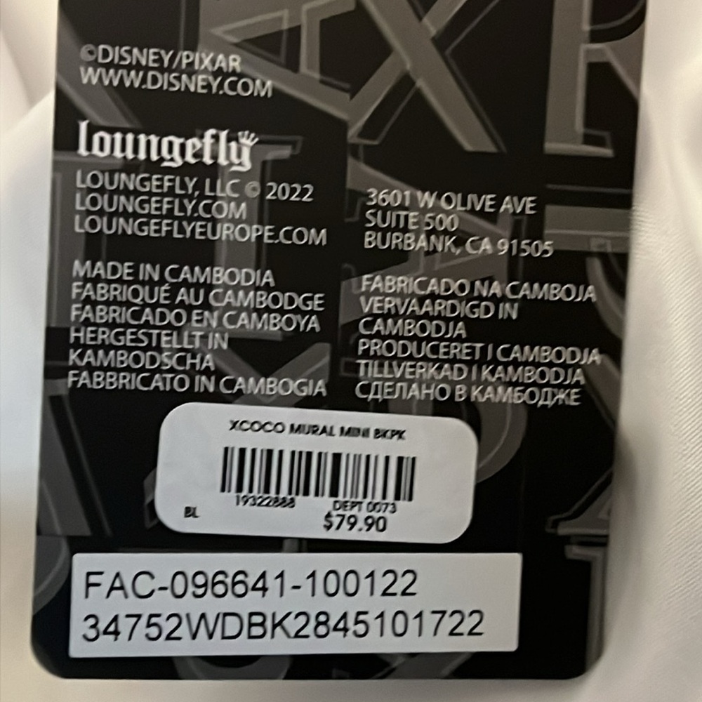 Loungefly PIXAR Coco Family Mural Mini Backpack NWT - Picture 6 of 6